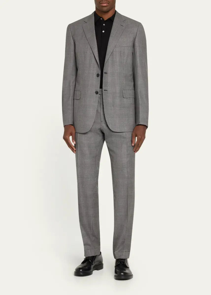 Brioni Men's Wool Prince of Wales Single-Breasted Suit | Thumbnail 2 Brioni Men's Wool Prince of Wales Single-Breasted Suit | Thumbnail 2