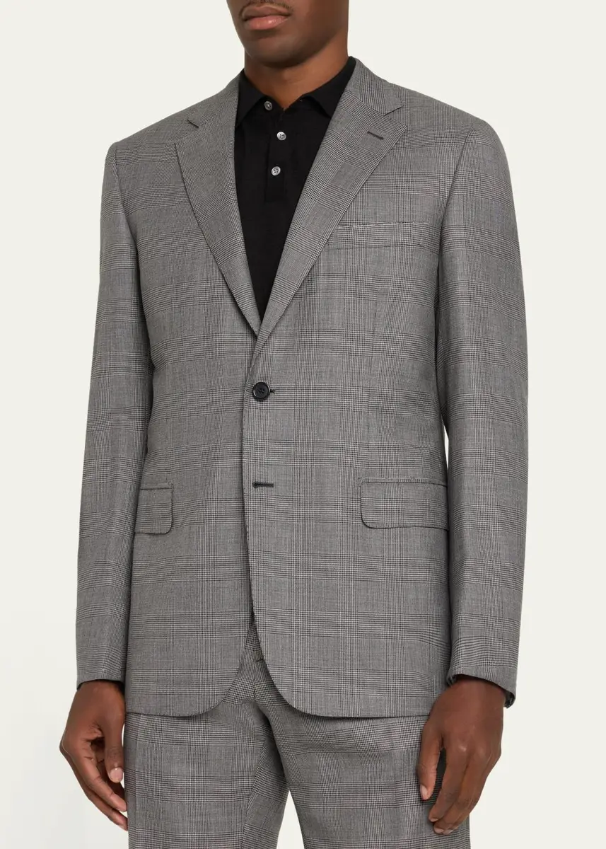 Brioni Men's Wool Prince of Wales Single-Breasted Suit | Thumbnail 4 Brioni Men's Wool Prince of Wales Single-Breasted Suit | Thumbnail 4