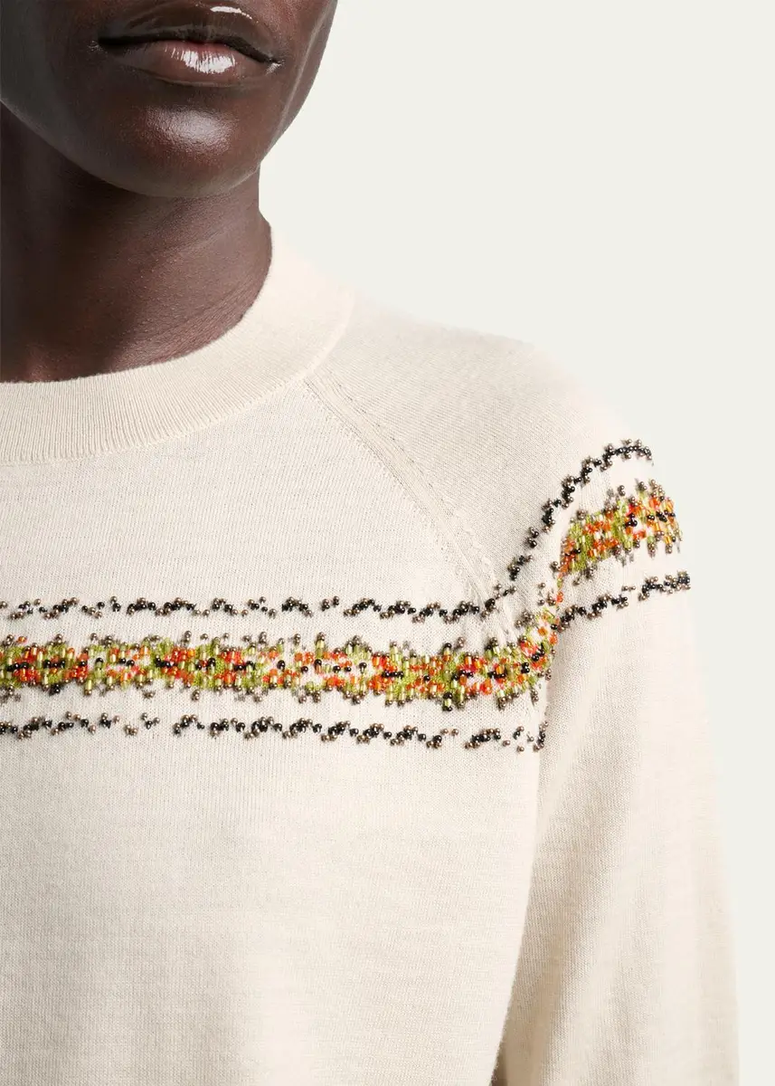 Dries Van Noten Tuano Embellished Merino Wool Sweater | Thumbnail 4 Dries Van Noten Tuano Embellished Merino Wool Sweater | Thumbnail 4