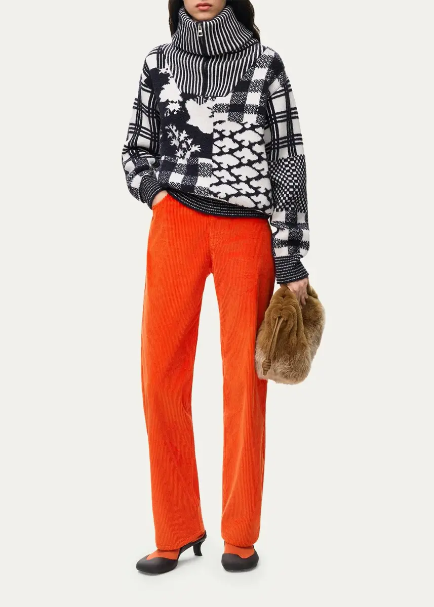 Loewe Geometric Patchwork Half-Zip Sweater | Thumbnail 2 Loewe Geometric Patchwork Half-Zip Sweater | Thumbnail 2