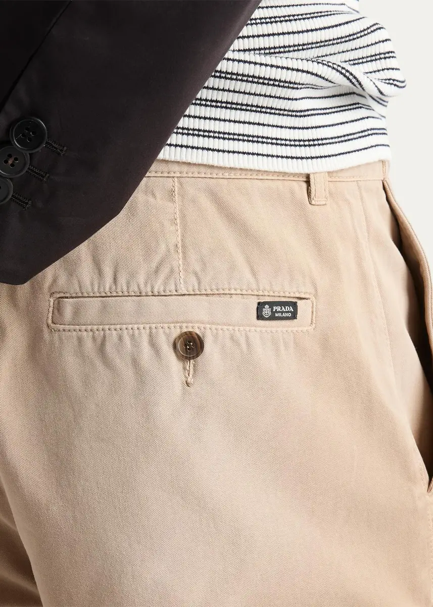 Prada Men's Garment-Dyed Cotton Gabardine Pants | Thumbnail 5 Prada Men's Garment-Dyed Cotton Gabardine Pants | Thumbnail 5