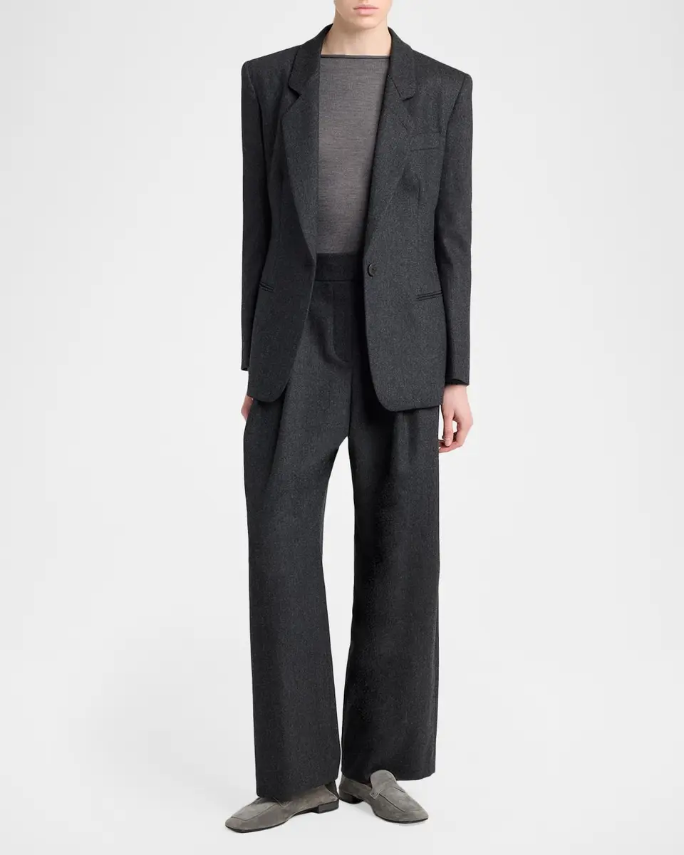 Giorgio Armani Wool-Cashmere Blazer with Strong Shoulders | Thumbnail 2 Giorgio Armani Wool-Cashmere Blazer with Strong Shoulders | Thumbnail 2