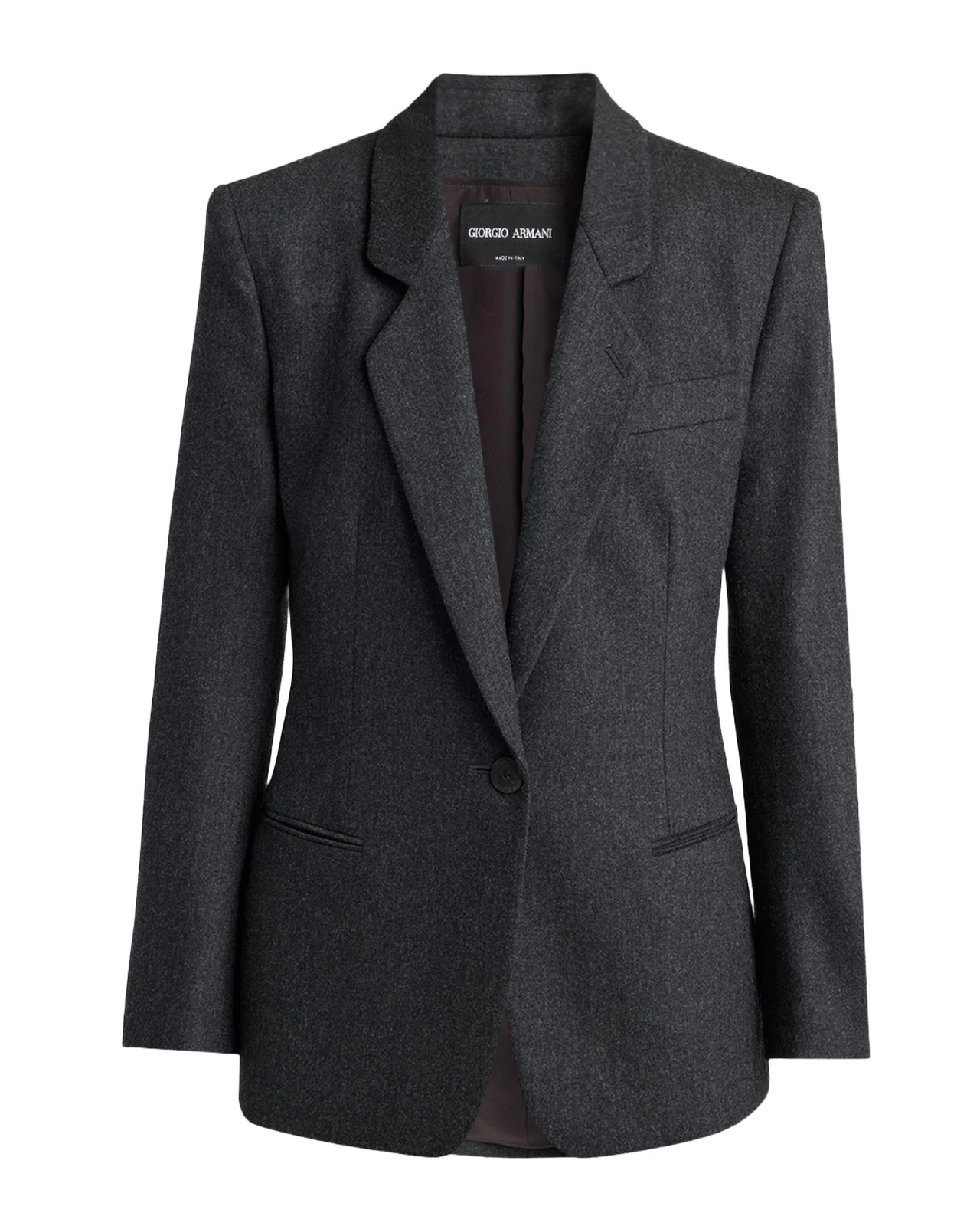 Giorgio Armani Wool-Cashmere Blazer with Strong Shoulders
