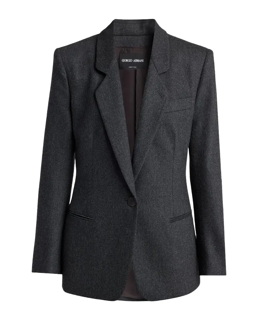 Wool-Cashmere Blazer with Strong Shoulders Wool-Cashmere Blazer with Strong Shoulders