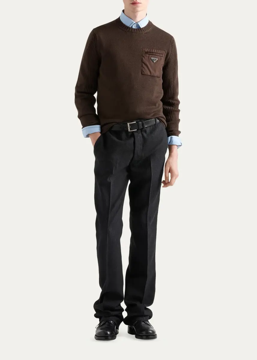 Prada Men's Cotton-Blend Sweater | Thumbnail 2 Prada Men's Cotton-Blend Sweater | Thumbnail 2