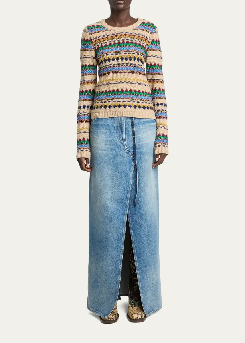 Dries Van Noten Tedd Fair Isle Crewneck Sweater | Thumbnail 2 Dries Van Noten Tedd Fair Isle Crewneck Sweater | Thumbnail 2