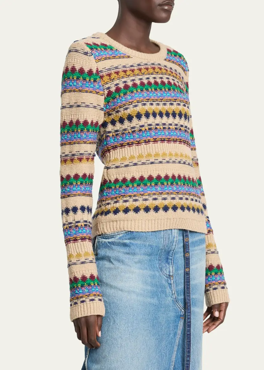 Dries Van Noten Tedd Fair Isle Crewneck Sweater | Thumbnail 4 Dries Van Noten Tedd Fair Isle Crewneck Sweater | Thumbnail 4