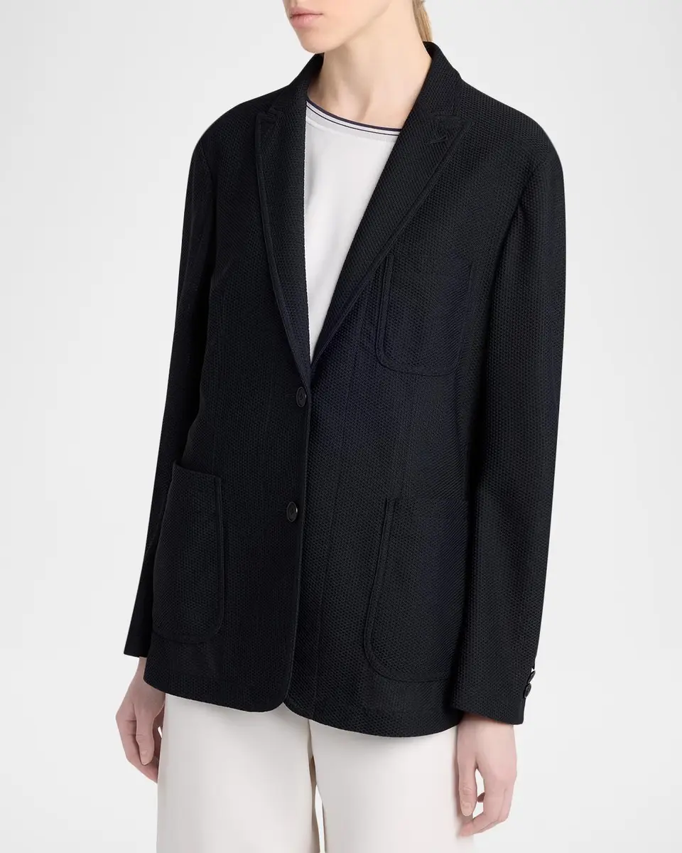Giorgio Armani Patch Pocket Mesh Blazer | Thumbnail 4 Giorgio Armani Patch Pocket Mesh Blazer | Thumbnail 4
