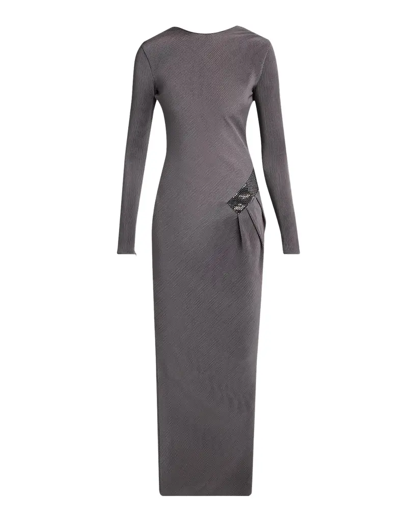 Embellished Asymmetric Column Dress Embellished Asymmetric Column Dress