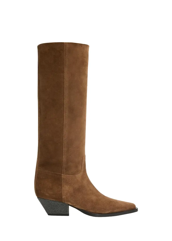 25mm Monili-Heel Suede Knee-High Boots