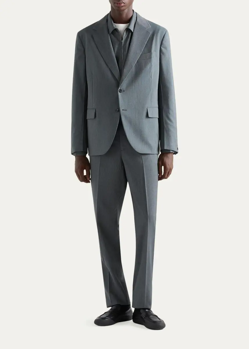 Prada Men's Mouliné Wool Pants | Thumbnail 2