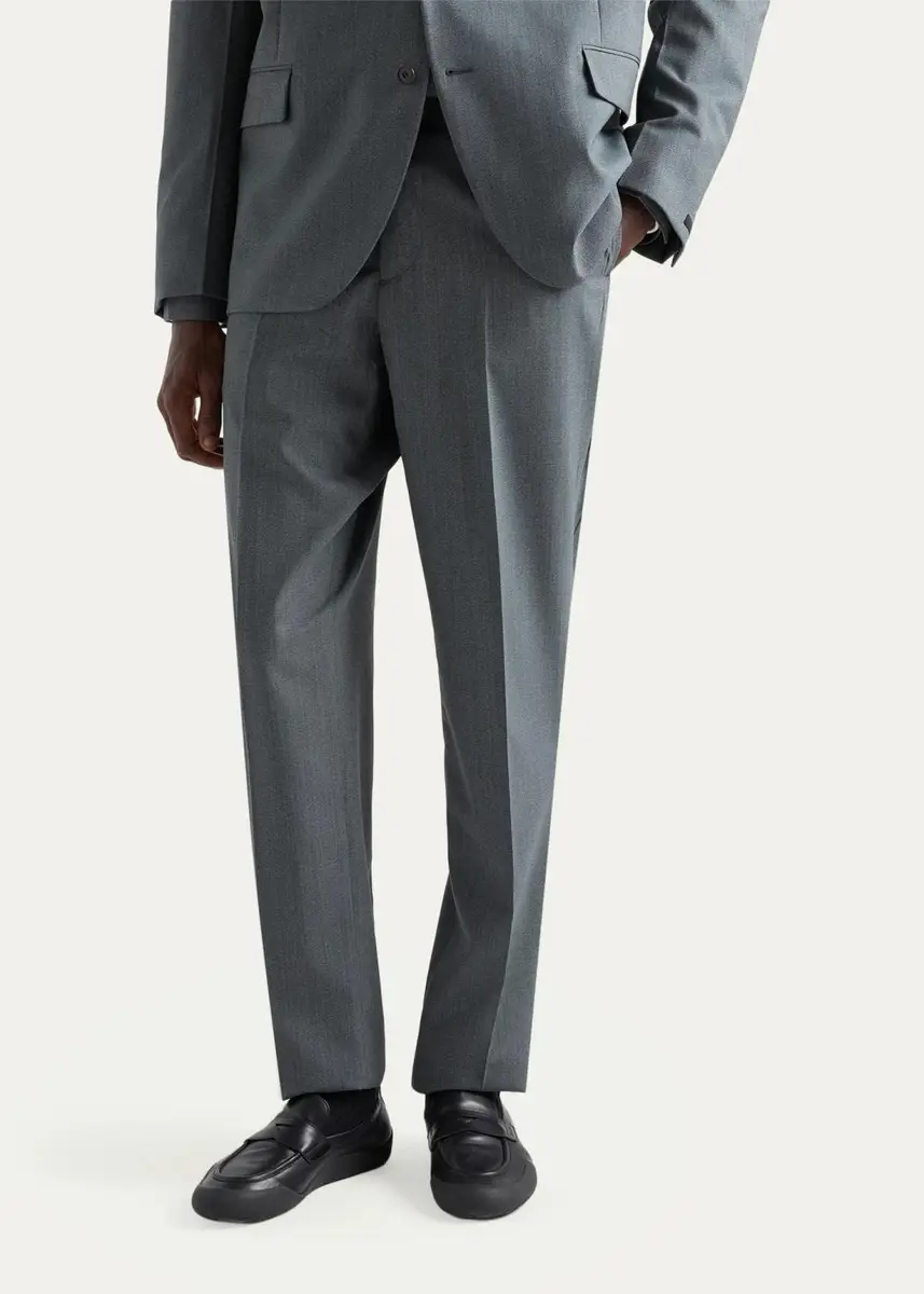 Prada Men's Mouliné Wool Pants | Thumbnail 4