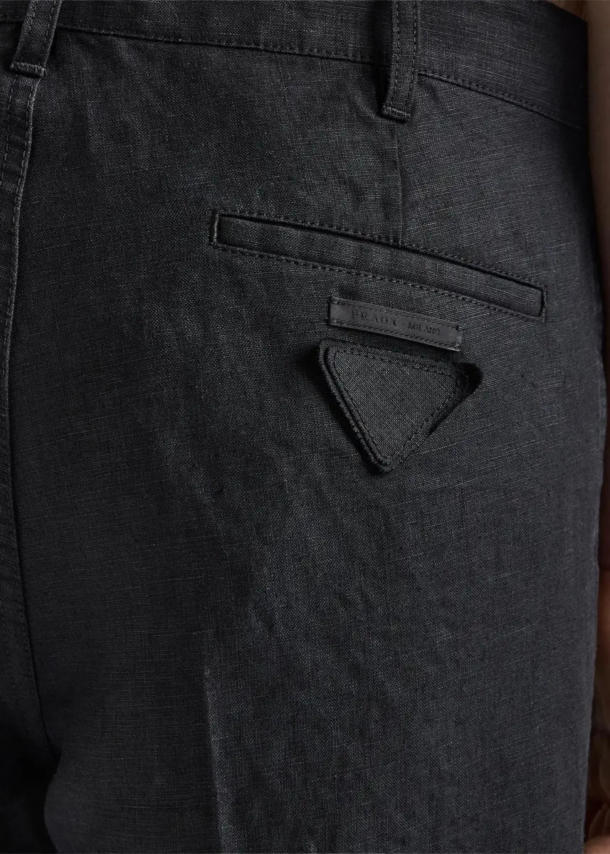 Prada Men's Wide-Leg Linen Pants | Thumbnail 5