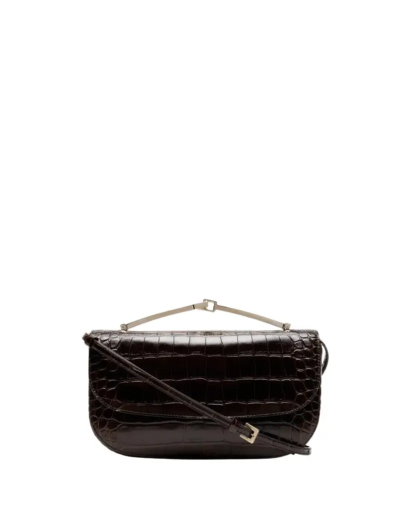 Tom Ford Arc Mini Croc-Embossed Leather Crossbody Bag