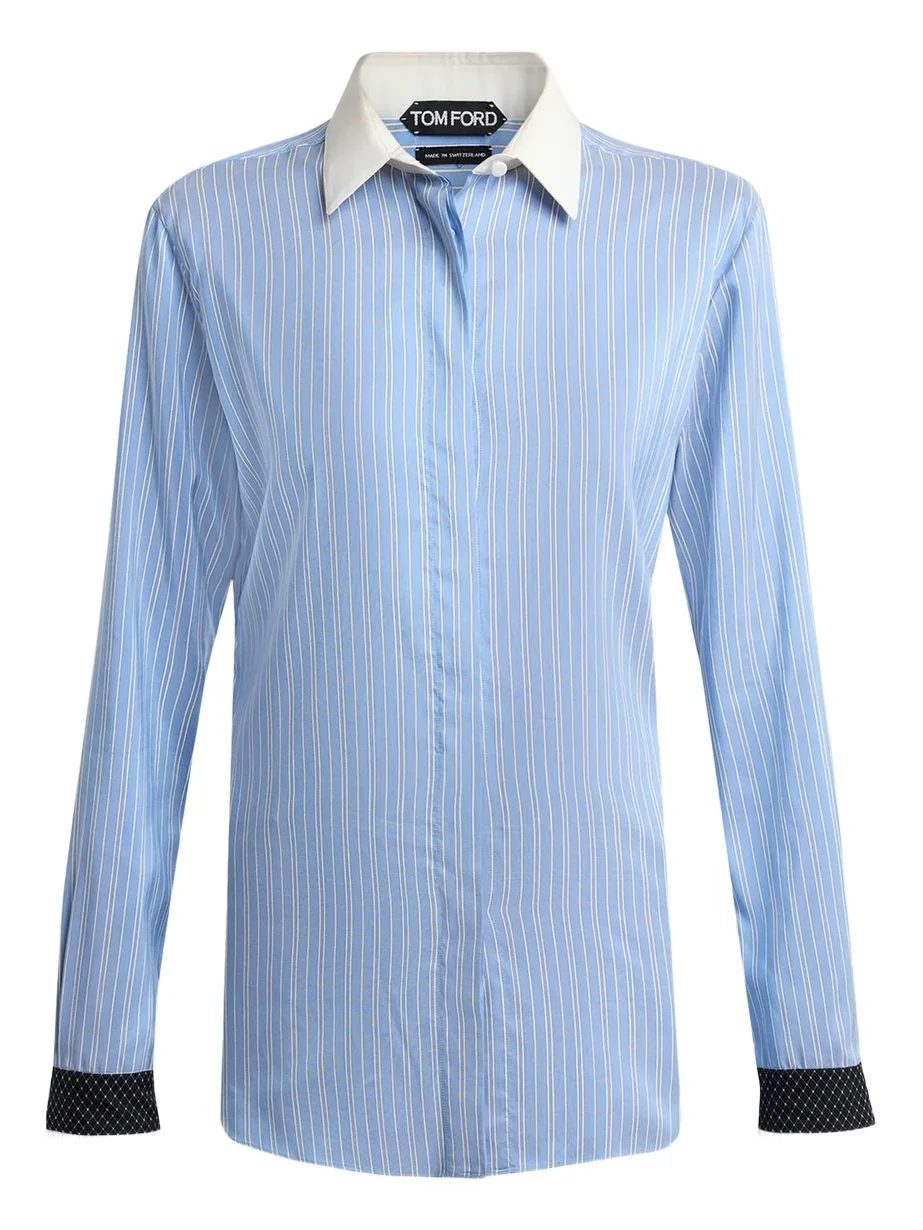 Striped Silk Button-Down Shirt Striped Silk Button-Down Shirt