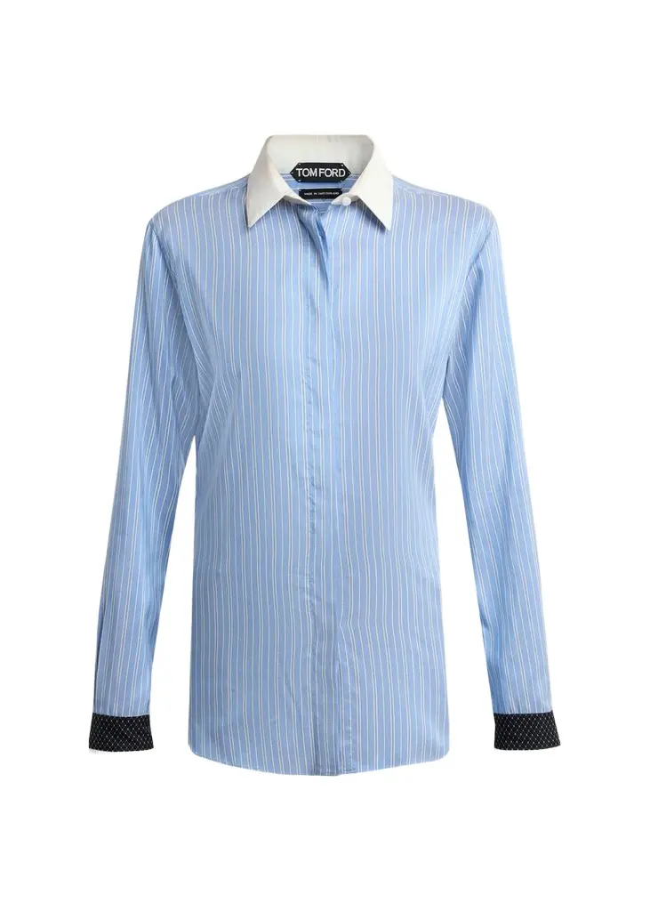 Tom Ford Striped Silk Button-Down Shirt