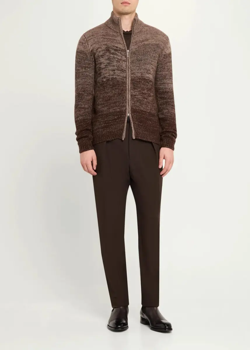 Iris Von Arnim Men's Tonal Ombré Cashmere-Silk Cardigan | Thumbnail 2 Iris Von Arnim Men's Tonal Ombré Cashmere-Silk Cardigan | Thumbnail 2