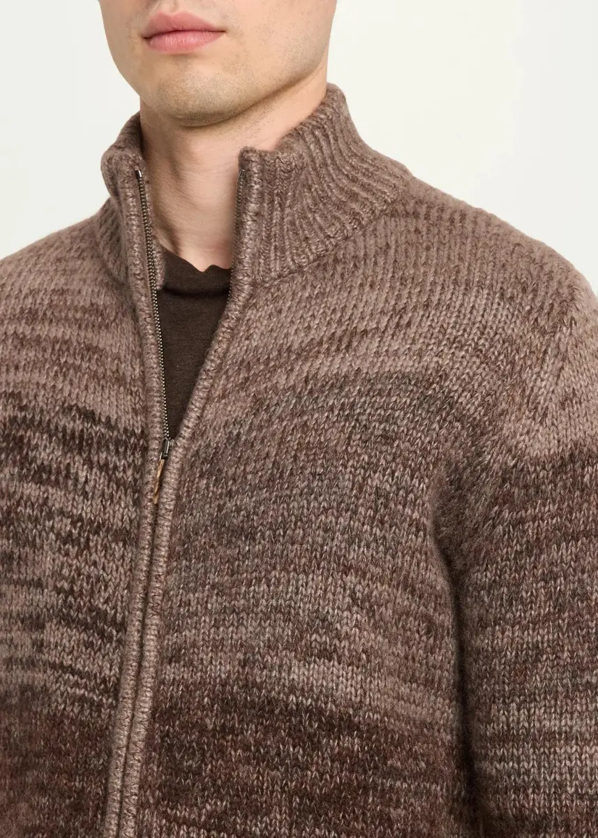 Iris Von Arnim Men's Tonal Ombré Cashmere-Silk Cardigan | Thumbnail 5 Iris Von Arnim Men's Tonal Ombré Cashmere-Silk Cardigan | Thumbnail 5