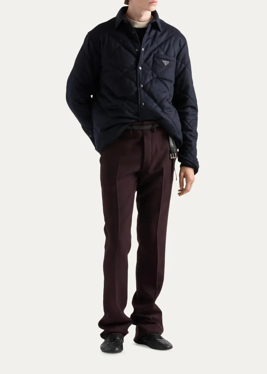 Prada Men's Padded Cashmere Overshirt | Thumbnail 2