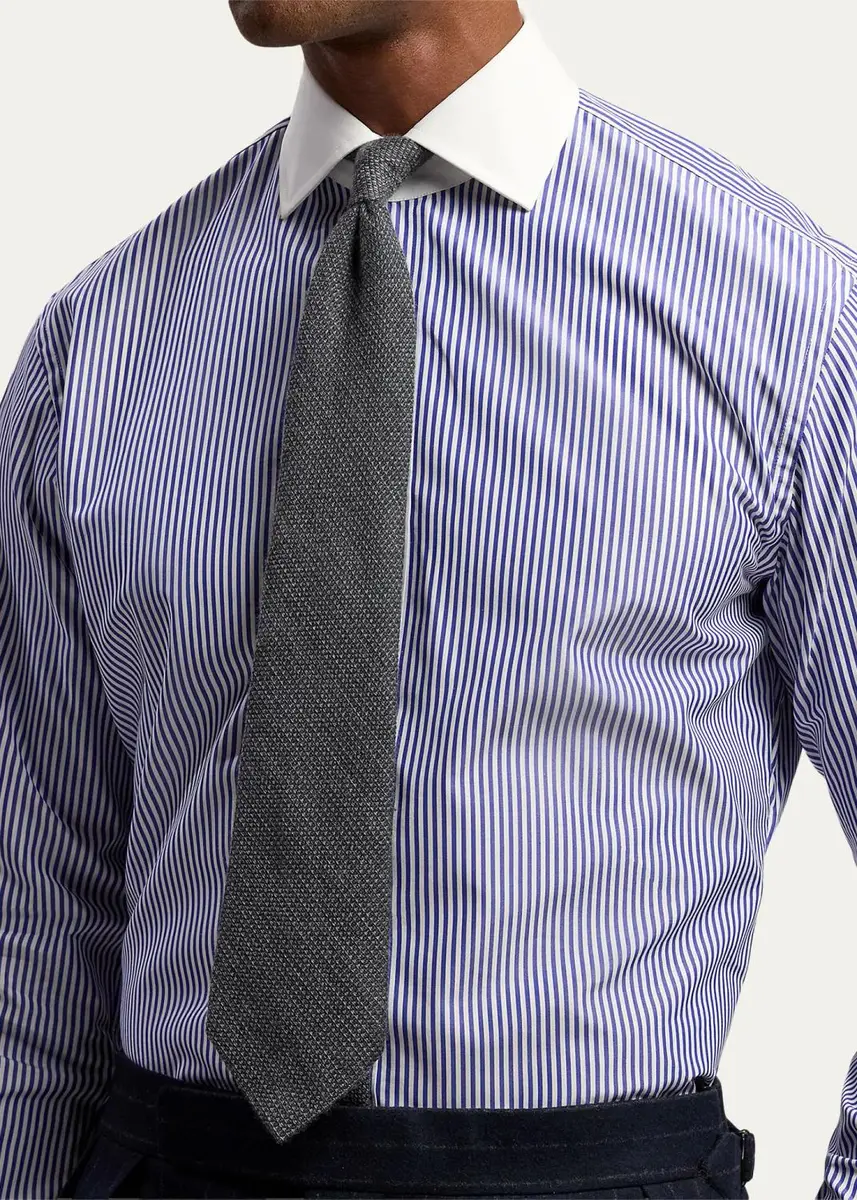Ralph Lauren Purple Label Men's Textured Wool-Silk-Cashmere Tie | Thumbnail 3 Ralph Lauren Purple Label Men's Textured Wool-Silk-Cashmere Tie | Thumbnail 3