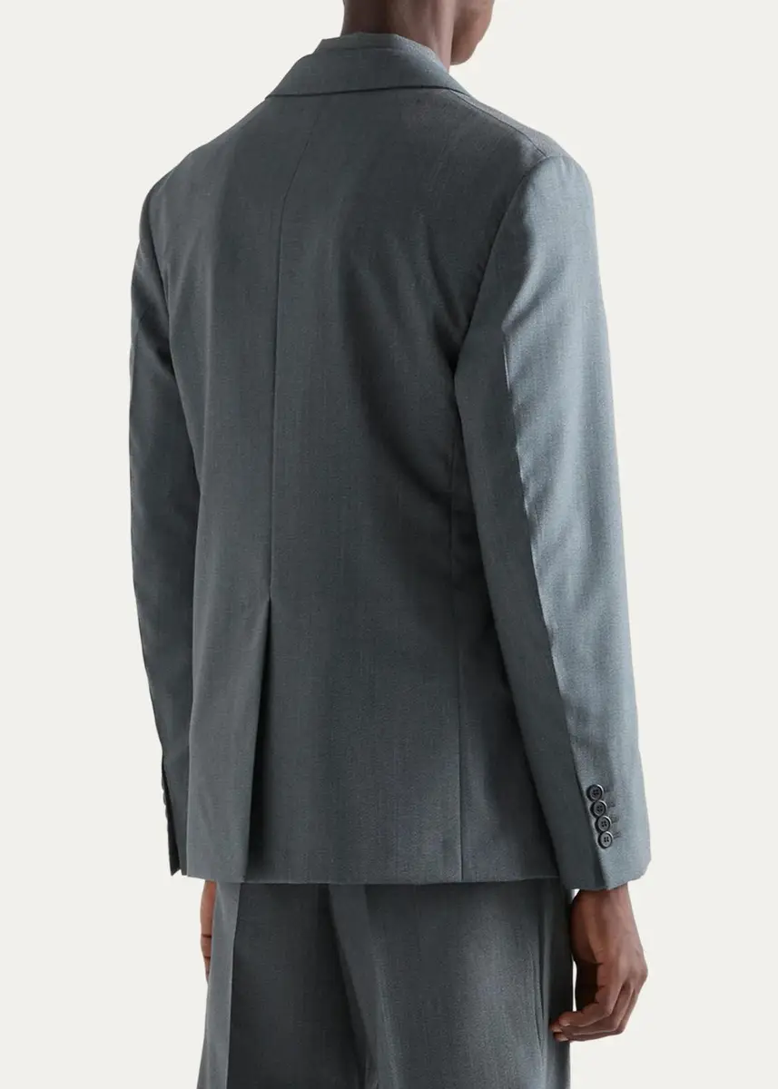 Prada Men's Mouliné Wool Single-Breasted Blazer | Thumbnail 3 Prada Men's Mouliné Wool Single-Breasted Blazer | Thumbnail 3