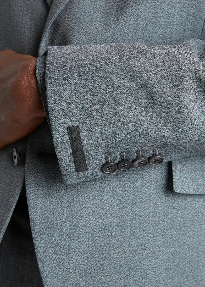 Prada Men's Mouliné Wool Single-Breasted Blazer | Thumbnail 5 Prada Men's Mouliné Wool Single-Breasted Blazer | Thumbnail 5
