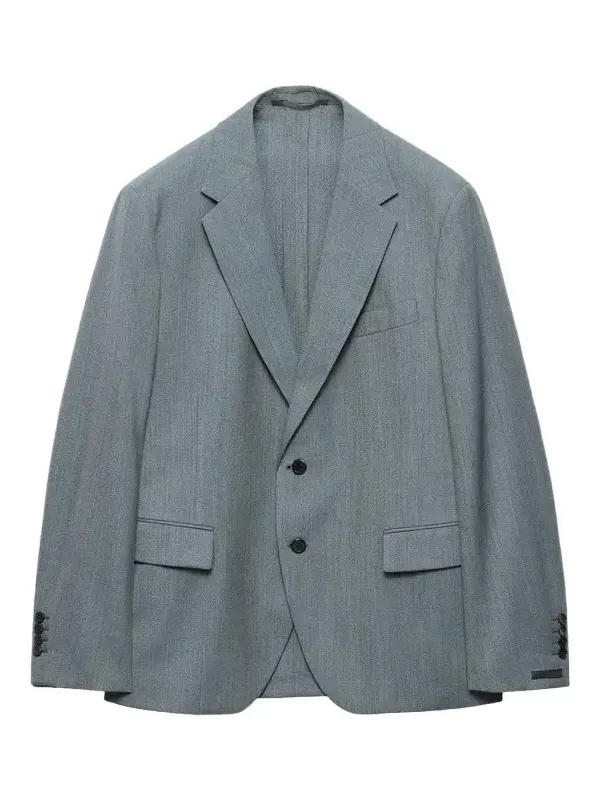 Men's Mouliné Wool Single-Breasted Blazer Men's Mouliné Wool Single-Breasted Blazer