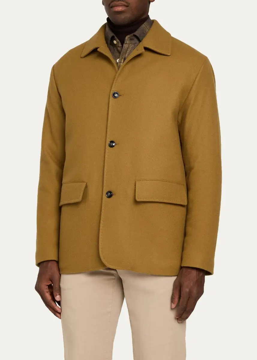 Kiton Men's Cashmere Twill Car Coat | Thumbnail 4 Kiton Men's Cashmere Twill Car Coat | Thumbnail 4