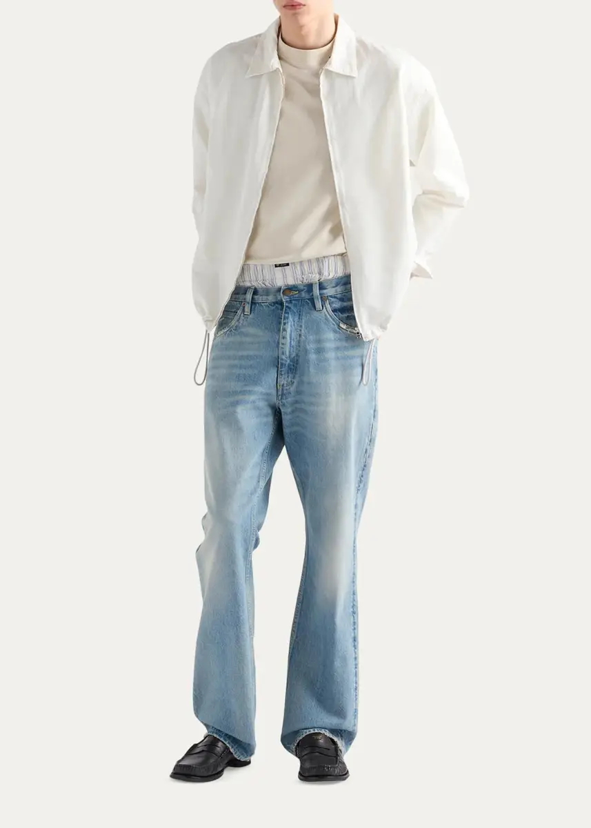 Prada Men's Ottoman Cotton Shirt | Thumbnail 2