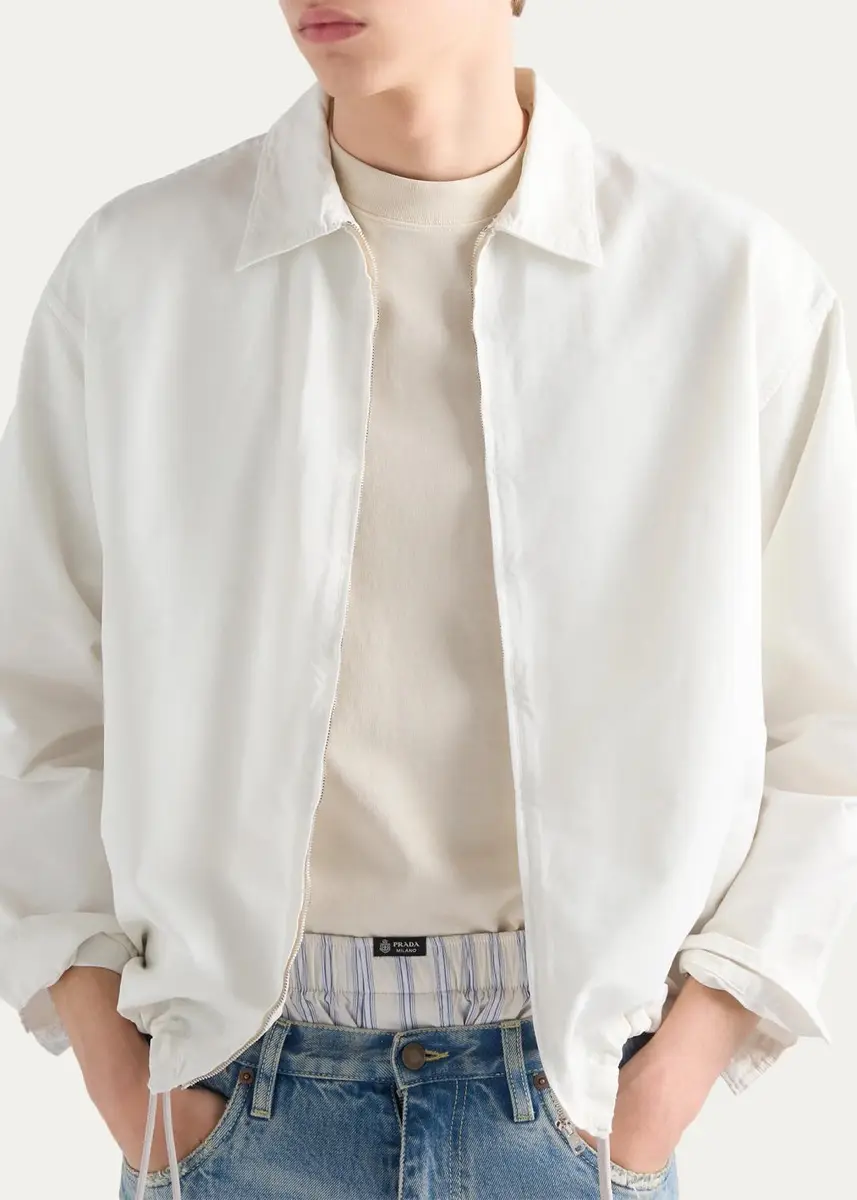Prada Men's Ottoman Cotton Shirt | Thumbnail 4