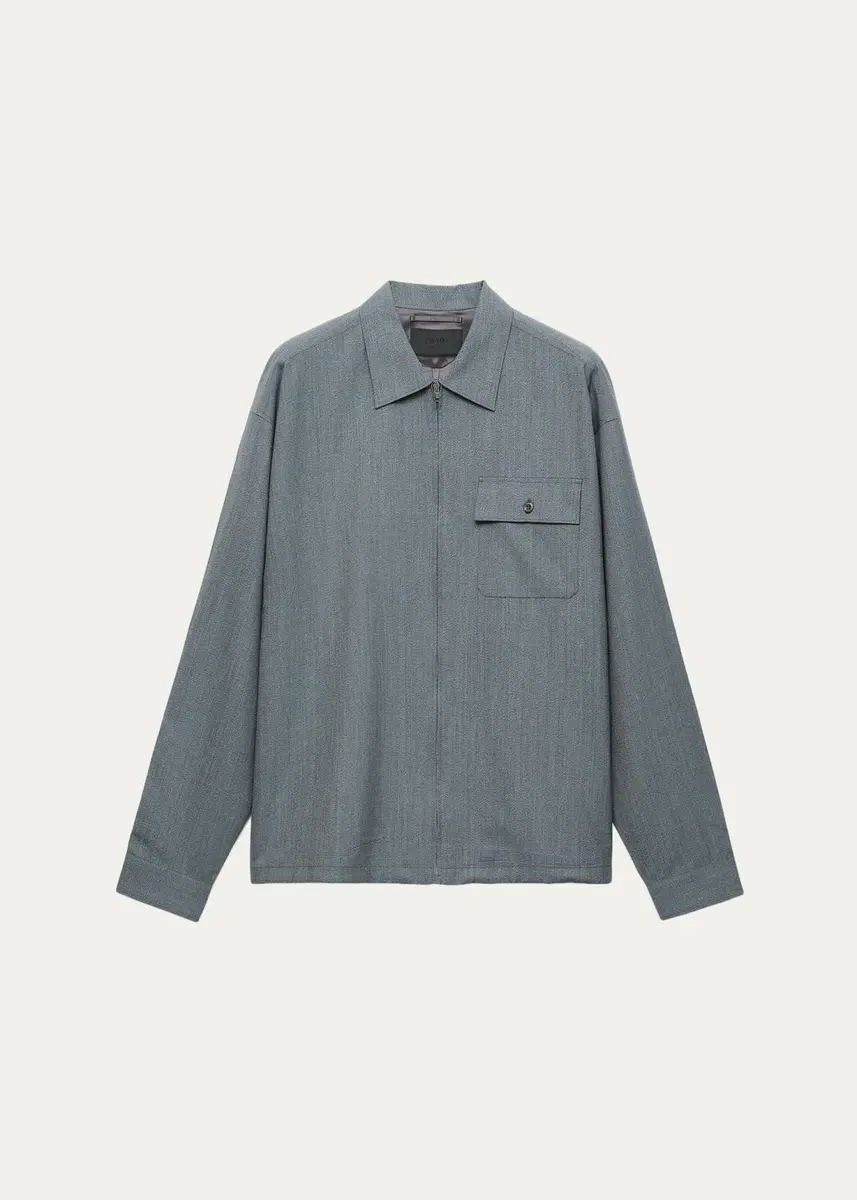Prada Men's Ottoman Cotton Shirt | Thumbnail 6
