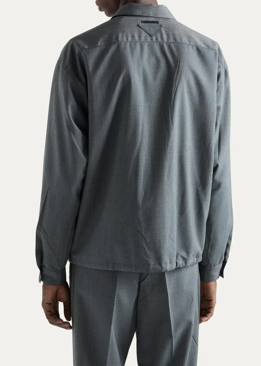 Prada Men's Ottoman Cotton Shirt | Thumbnail 8