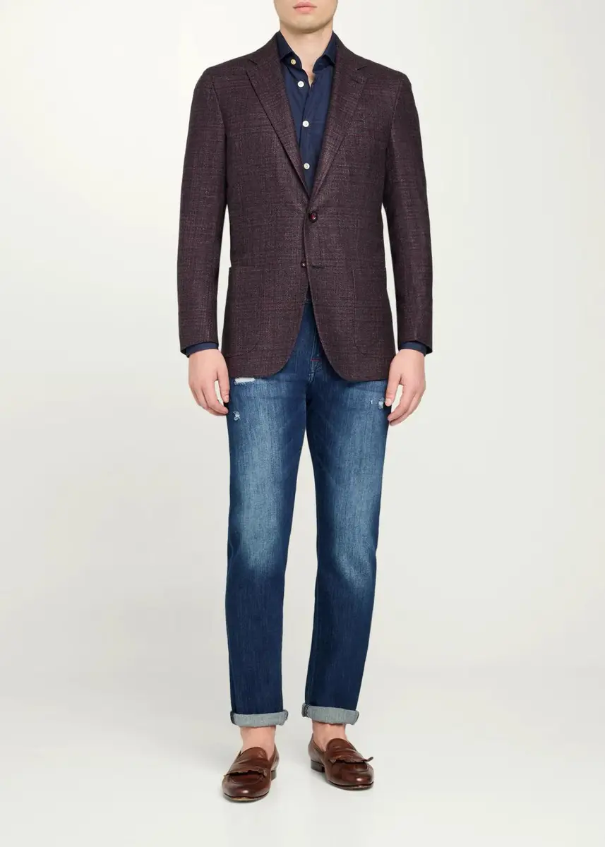 Kiton Men's Plaid Single-Breasted Sport Coat | Thumbnail 2 Kiton Men's Plaid Single-Breasted Sport Coat | Thumbnail 2