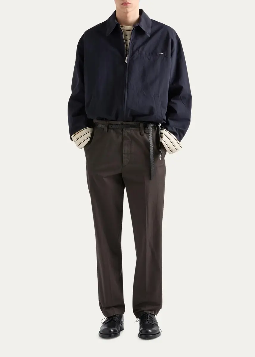 Prada Men's Garment-Dyed Cotton Twill Pants | Thumbnail 2 Prada Men's Garment-Dyed Cotton Twill Pants | Thumbnail 2