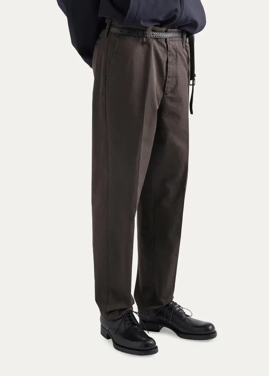 Prada Men's Garment-Dyed Cotton Twill Pants | Thumbnail 4 Prada Men's Garment-Dyed Cotton Twill Pants | Thumbnail 4