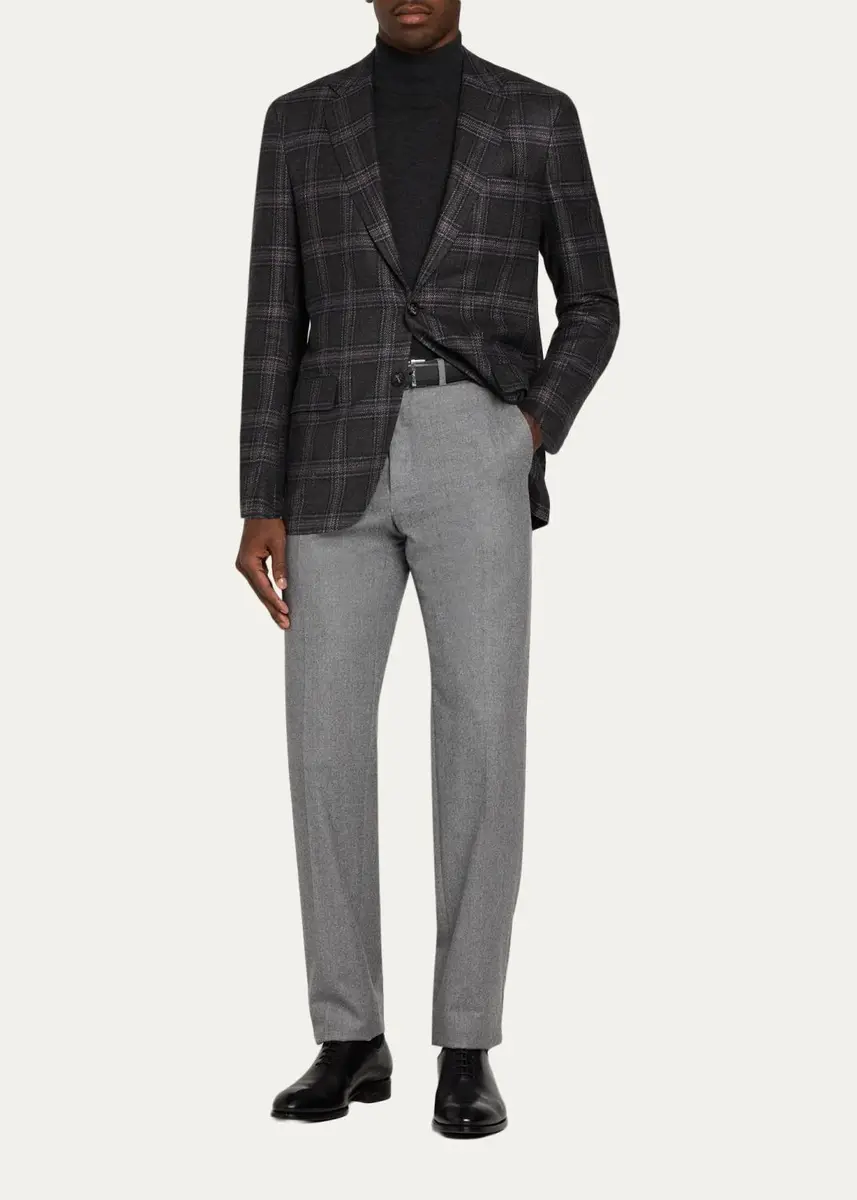 Kiton Men's Tonal Plaid Single-Breasted Sport Coat | Thumbnail 2 Kiton Men's Tonal Plaid Single-Breasted Sport Coat | Thumbnail 2