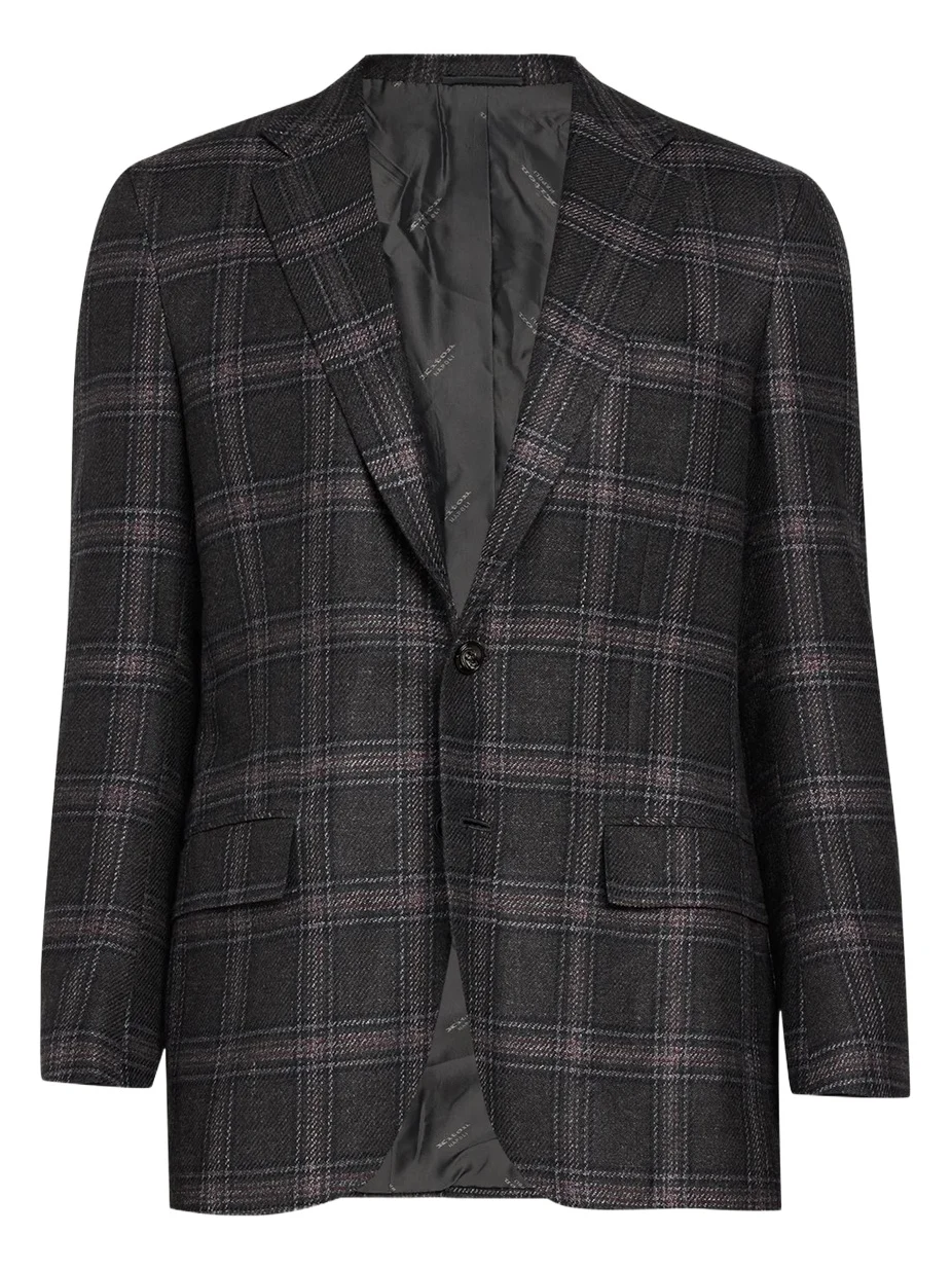 Kiton Men's Tonal Plaid Single-Breasted Sport Coat
