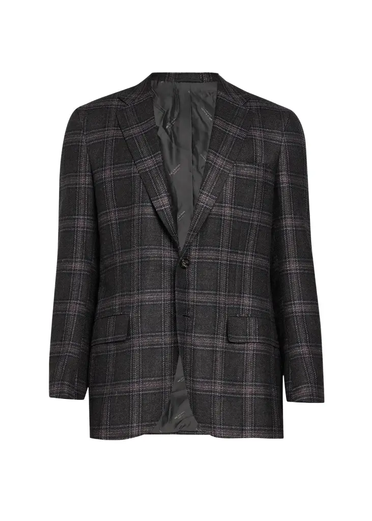 Kiton Men's Tonal Plaid Single-Breasted Sport Coat