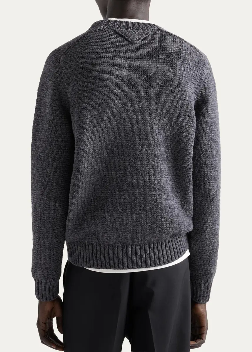 Prada Men's Wool Crewneck Sweater | Thumbnail 3 Prada Men's Wool Crewneck Sweater | Thumbnail 3