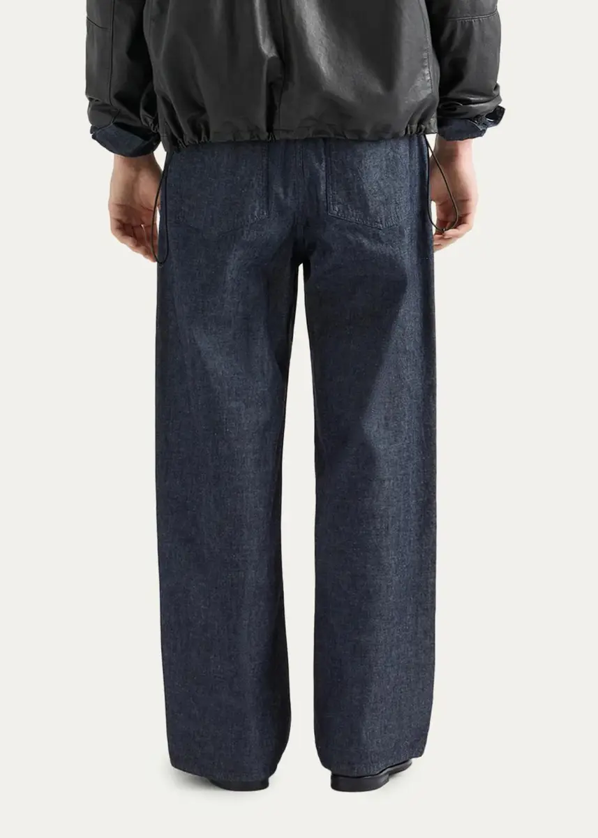 Prada Men's Washed Chambray Pants | Thumbnail 3