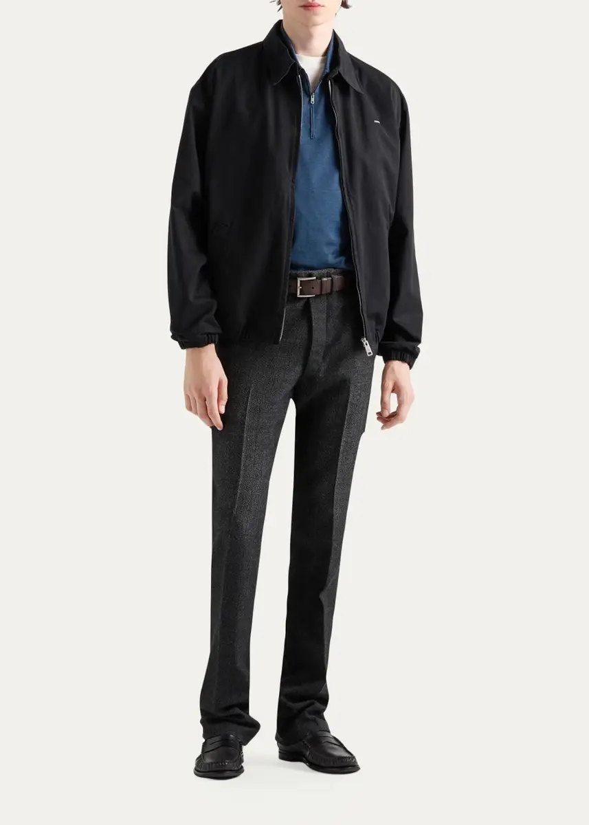 Prada Men's Silk and Cotton Polo Shirt | Thumbnail 2