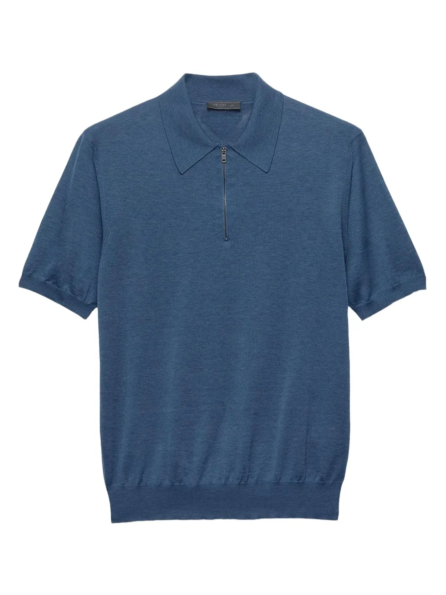 Prada Men's Silk and Cotton Polo Shirt
