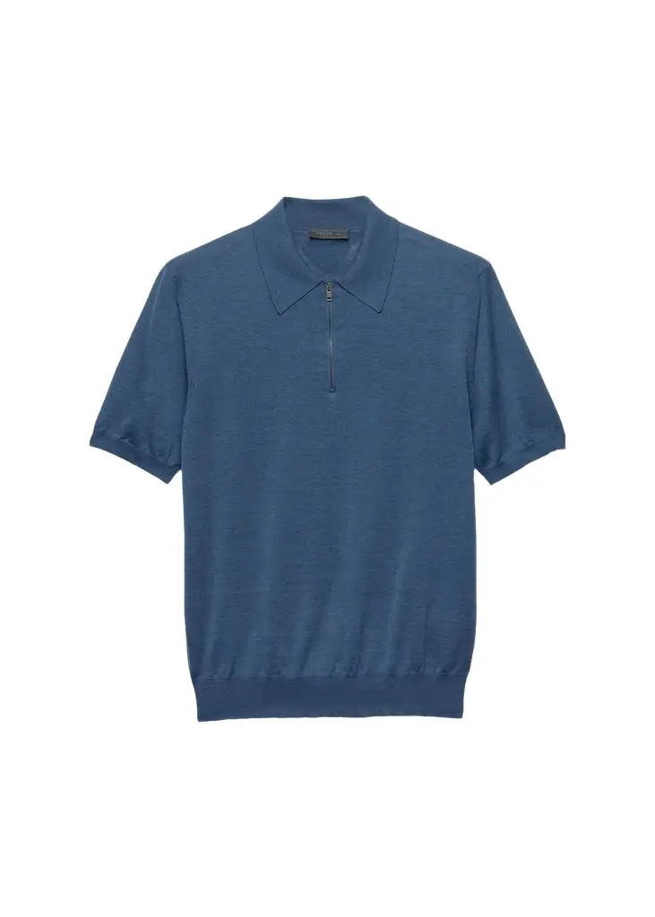 Prada Men's Silk and Cotton Polo Shirt