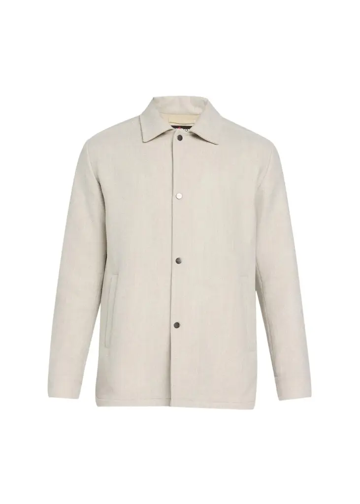 Kiton Men's Virgin Wool Snap-Front Shirt Jacket