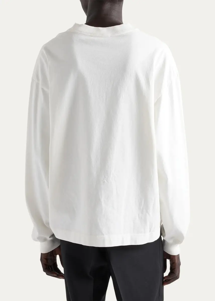 Prada Men's Logo Long-Sleeved Cotton T-Shirt | Thumbnail 3 Prada Men's Logo Long-Sleeved Cotton T-Shirt | Thumbnail 3