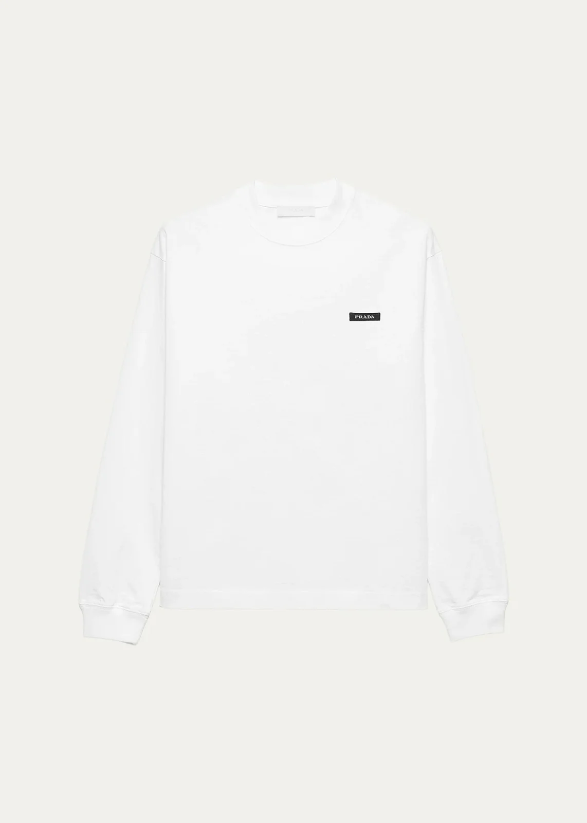 Prada Men's Logo Long-Sleeved Cotton T-Shirt