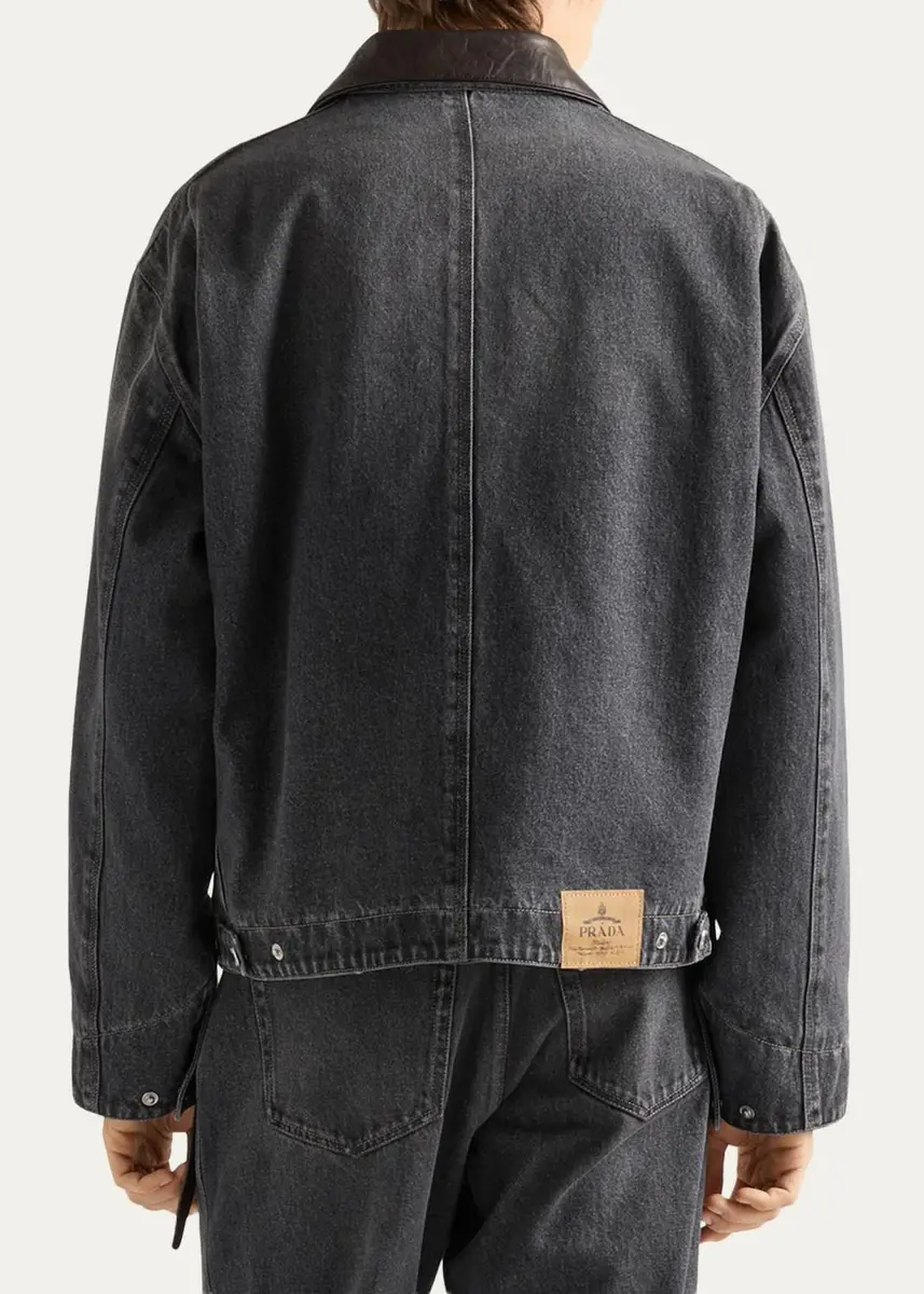 Prada Men's Denim Blouson Jacket | Thumbnail 3