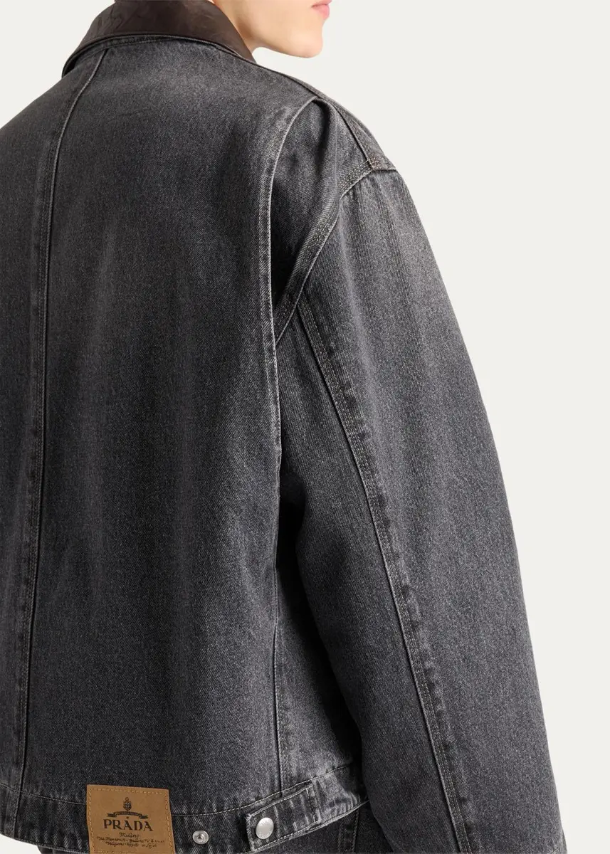 Prada Men's Denim Blouson Jacket | Thumbnail 5