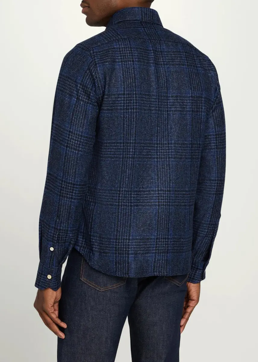 Kiton Men's Cashmere Plaid Overshirt | Thumbnail 8 Kiton Men's Cashmere Plaid Overshirt | Thumbnail 8