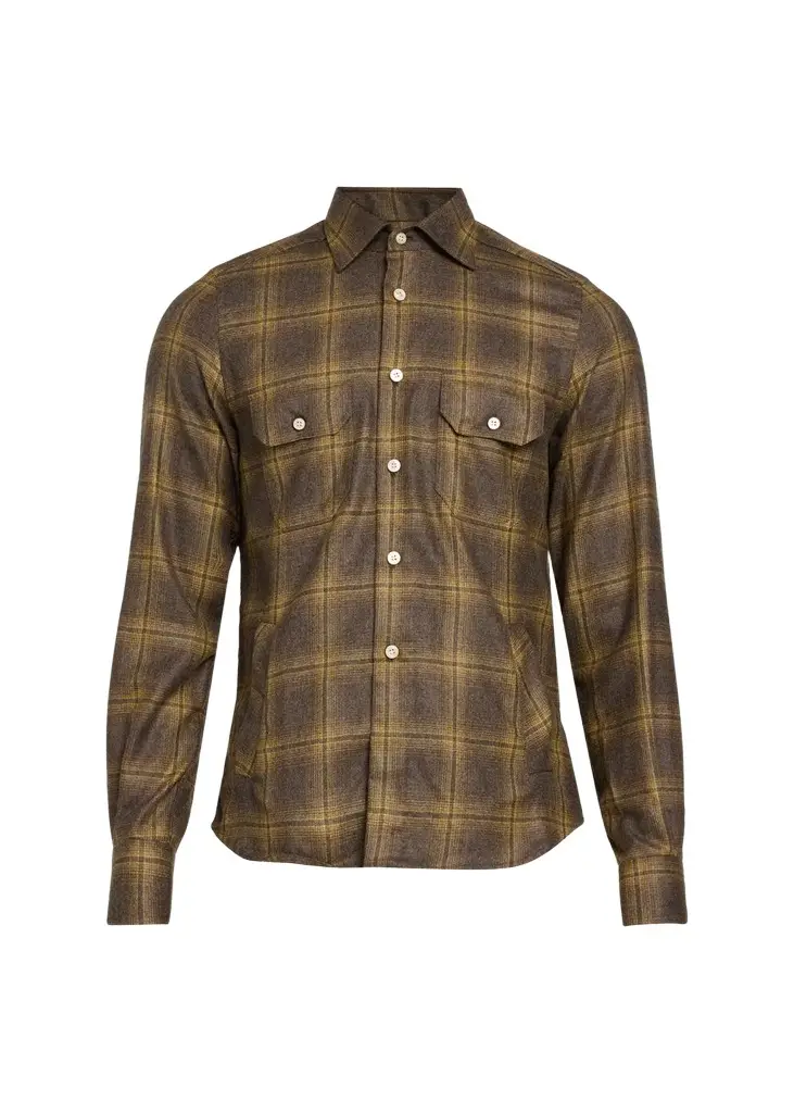 Men's Cashmere Plaid Overshirt